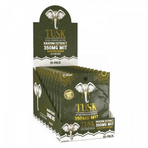"Tusk Kratom Gummies 12ct, Vanilla and Mandarin flavors"